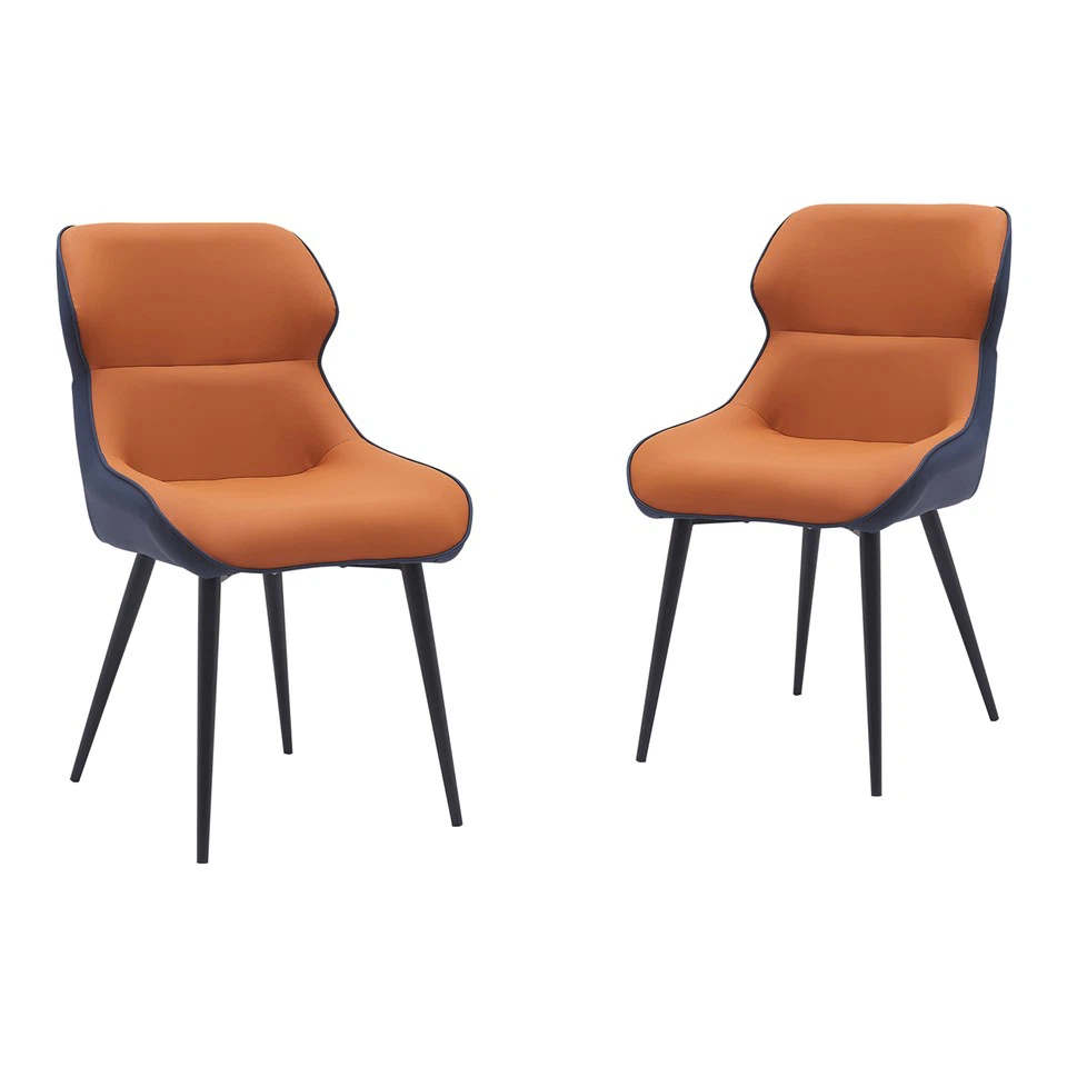 Orange Fabric Dining Chair Upholstered Seat Ergonomic Wood Livingroom Chairs For Home Office Kichen X-5131